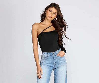 Eliza J Metallic Knit One Shoulder Gown | Mission Valley
