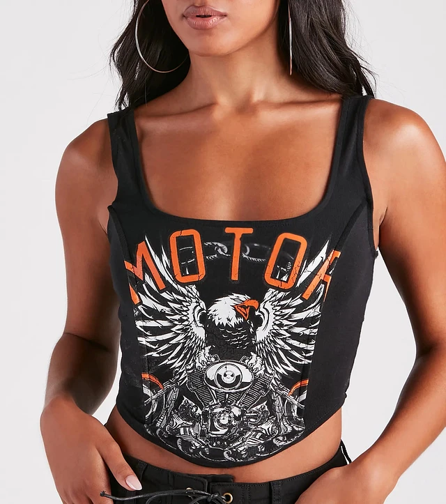 Windsor Edgy Vibes Eagle Graphic Cropped Tank at CoolSprings