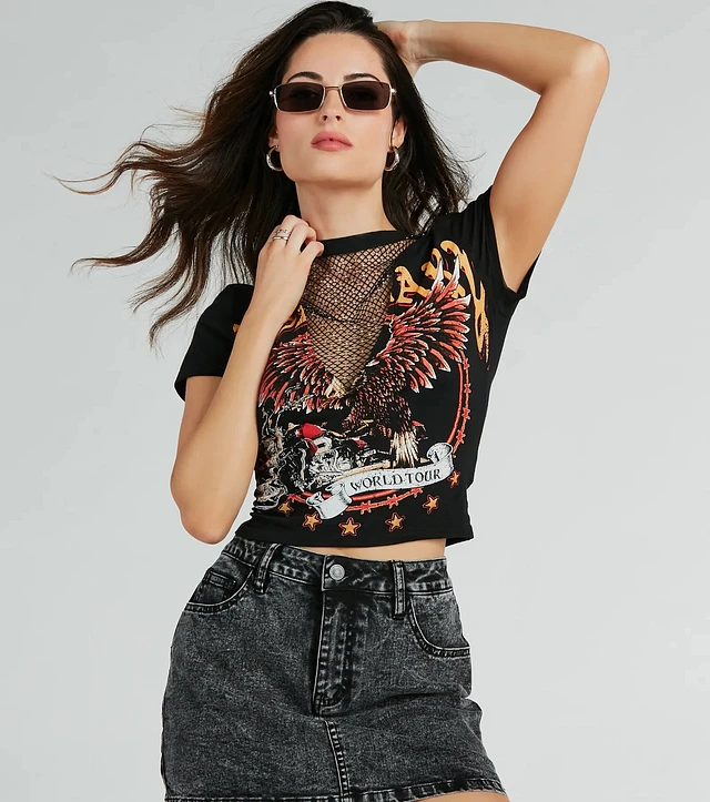 Forever 21 Men Rhinestone Dogtown Graphic Tee in Black, XL