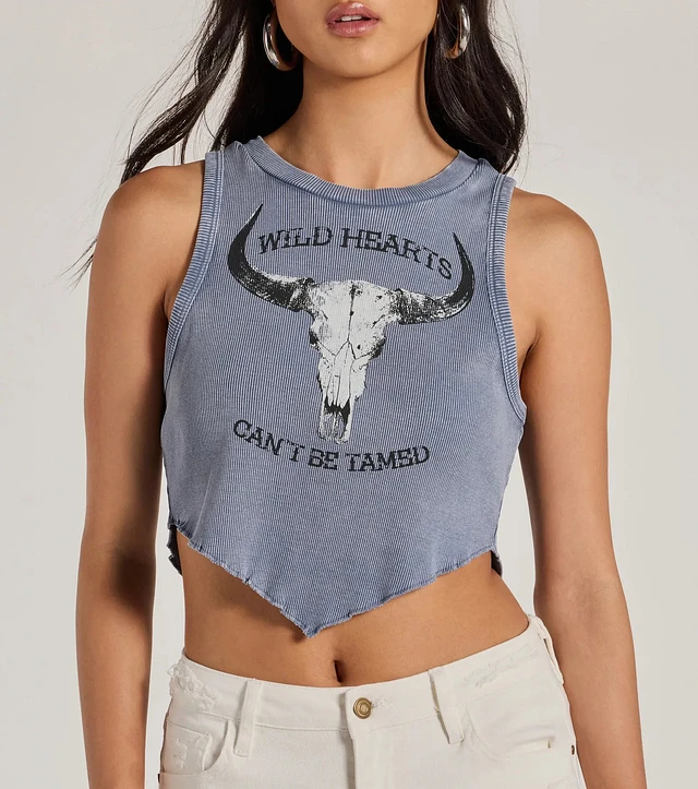 Windsor Wild Hearts Cropped Graphic Tank Top | Westland Mall