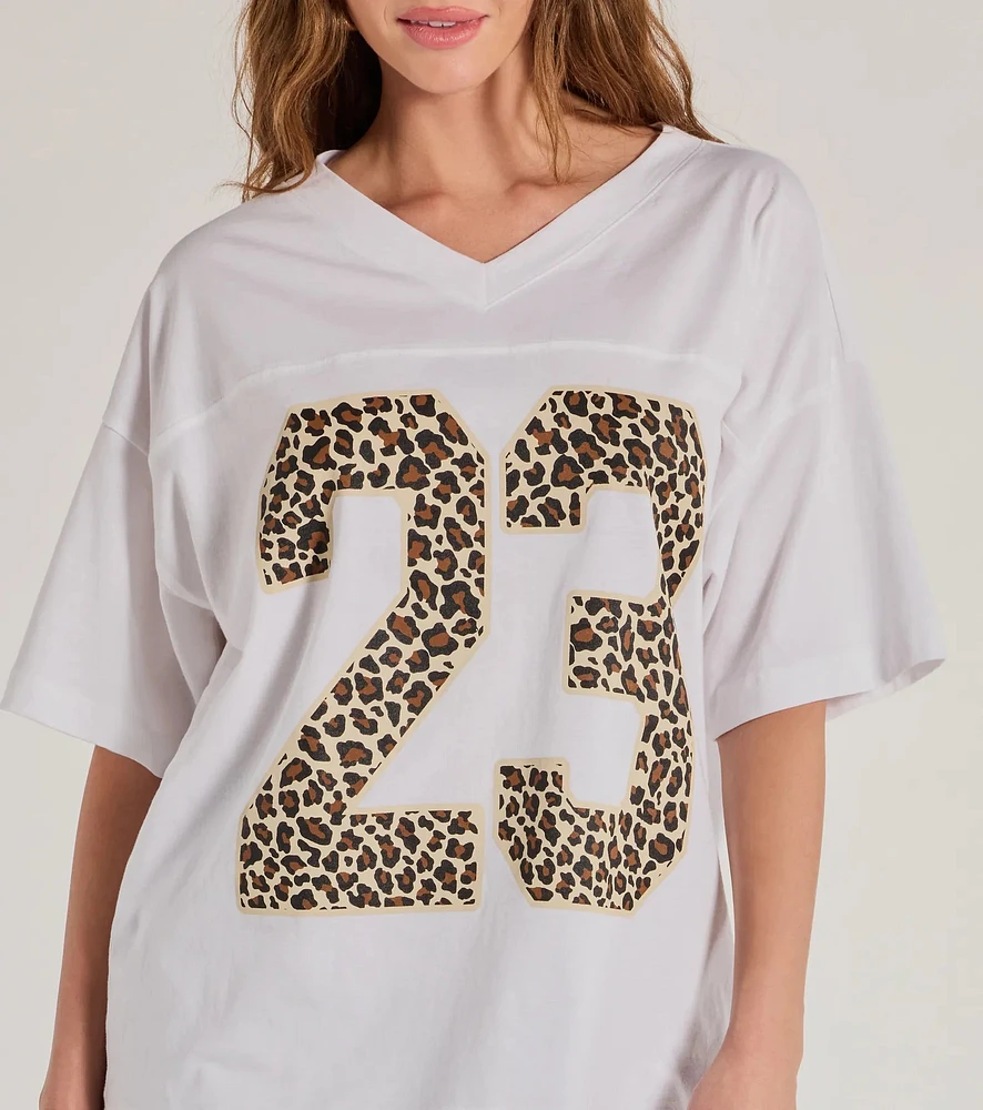 Windsor 23 Leopard Print Oversized Graphic Tee | MainPlace Mall