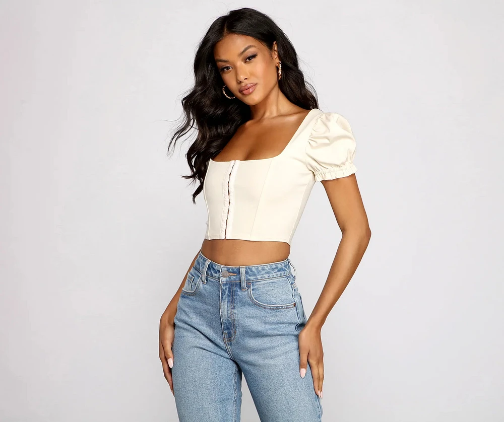 Windsor Up A Notch Hook and Eye Corset Top | MainPlace Mall