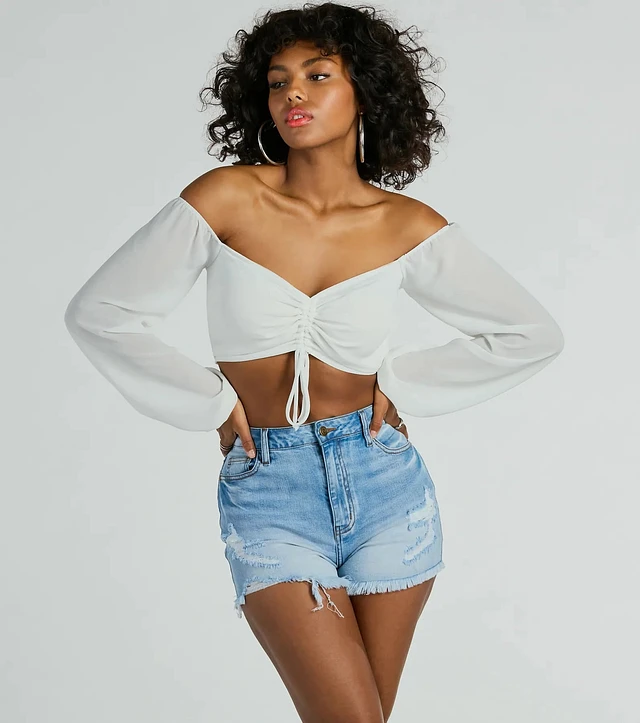 Hollister Off-the-Shoulder Pintuck Blouse | Liberty Center