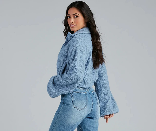 Windsor Keep It Chic Sherpa Cropped Jacket | MainPlace Mall