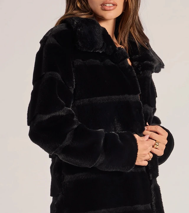 Azalea Wang Plus Size Elizabeth Tan Faux Fur Hooded Neck Oversize