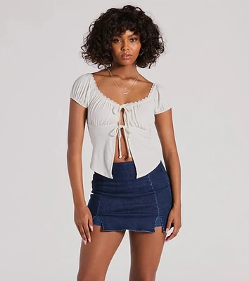 21 Saints Tie Front Lace Top at CoolSprings Galleria in Franklin, TN