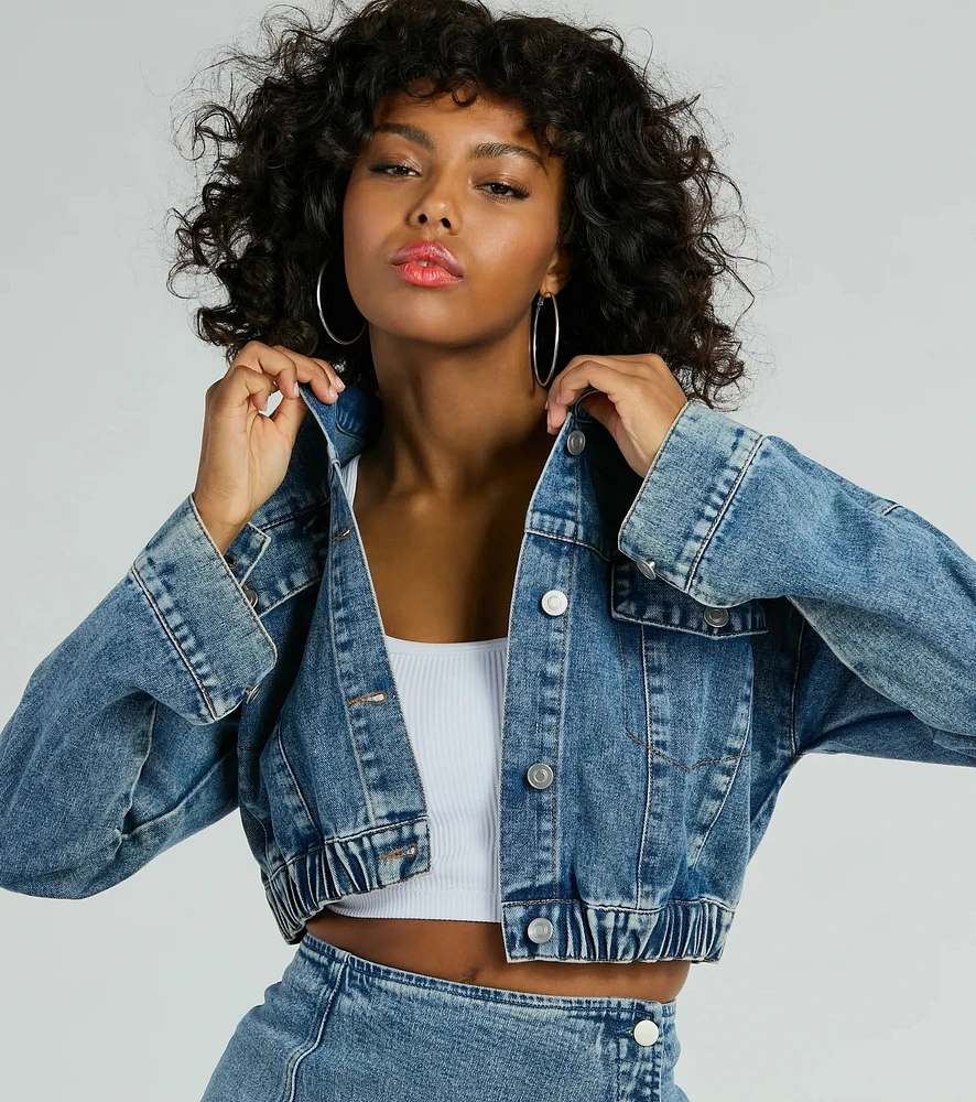 Windsor On My Way Trucker Crop Denim Jacket | Arden Fair