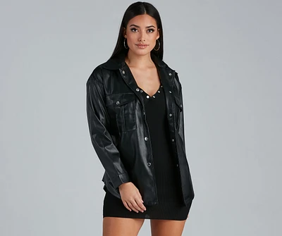 Forever 21 Women's Faux Leather Tie-Waist Jacket Black | MainPlace