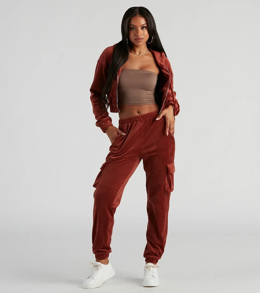 Windsor Serious Chills Velour Zip-Up Hoodie Jacket | MainPlace Mall