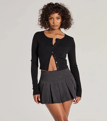 MISOOK x Lani Lynn Pleated Knit Drop Waist Mini Skirt at Hamilton