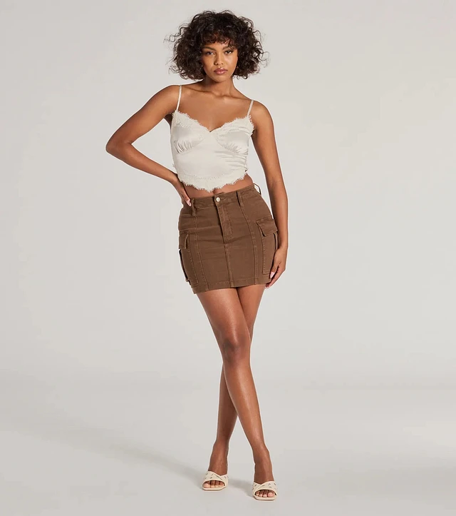 Hot Topic Strawberry Shortcake Green Cargo Mini Skirt Plus