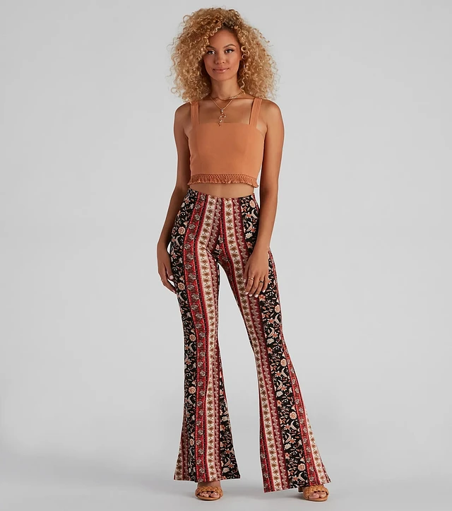 Altar'd State McKenzie Floral Stripe Flare Pant at CoolSprings