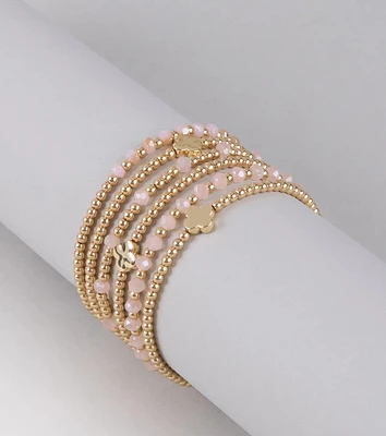 Altar'd State Gold Bead Clover Bracelet Set at CoolSprings