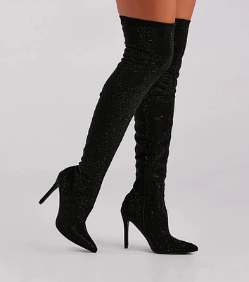 @*a様 masnada マスナダ オープントゥ レースアップブーツ 銀 39 Steve Madden Rashida Mesh Rhinestone Pointed Toe Over the Knee