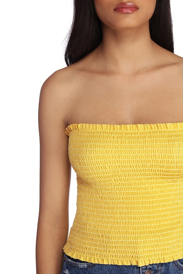 Stitches Faux Leather Zip-Up Tube Top at CoolSprings