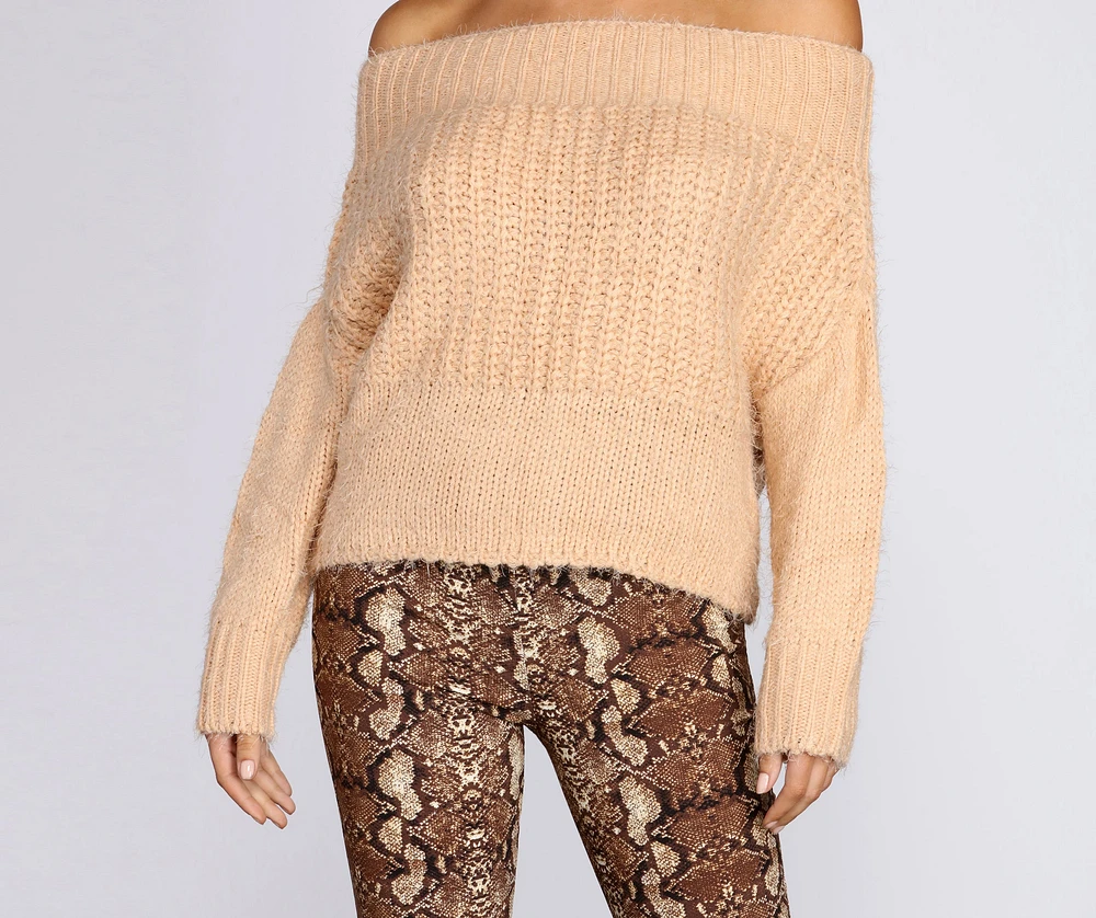 Windsor Knit Off Shoulder Sweater at Hamilton Place in Chattanooga, TN