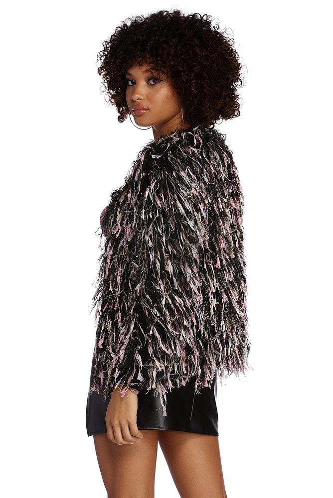Windsor Fab Fringe Shaggy Cardigan at Foxvalley Mall in Aurora, IL