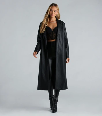 Azalea Wang Gilda Olive Faux Sherpa Collared Belted Oversize