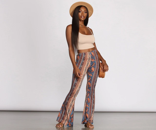 Altar'd State McKenzie Floral Stripe Flare Pant at CoolSprings