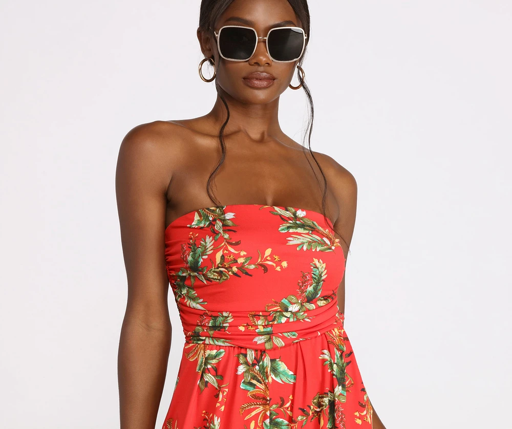 Windsor Tropical Floral Sleeveless Wide Leg Jumpsuit | Arden Fair