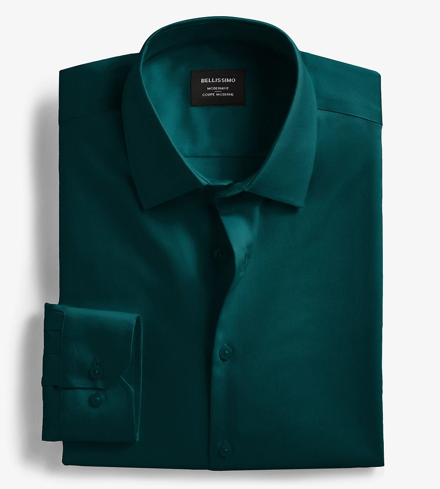 Bellissimo Modern Fit Non-Iron Sateen Dress Shirt | Erin