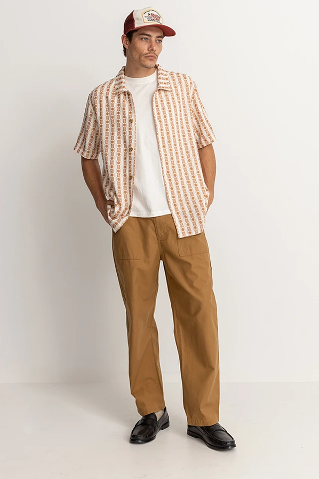 Rhythm. Tile Stripe SS Shirt | Natural | Pacific City Rhythm. Tile Stripe SS Shirt | Natural | Pacific City