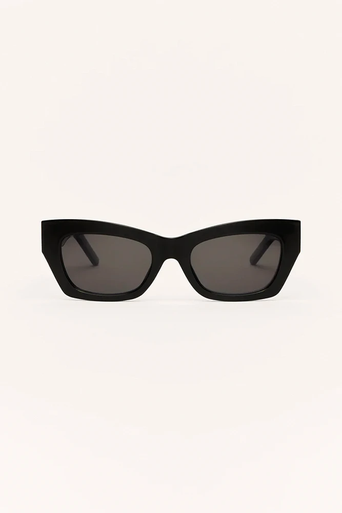 Z Supply Sunkissed Sunglasses | Polished Black - Grey | Pacific City