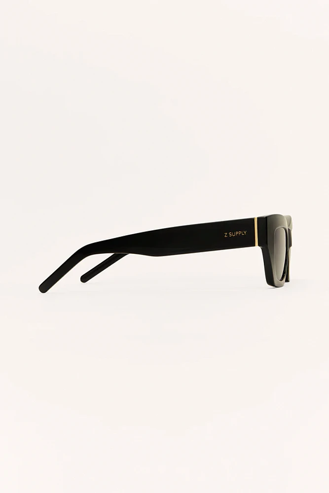 Z Supply Sunkissed Sunglasses | Polished Black - Grey | Pacific City