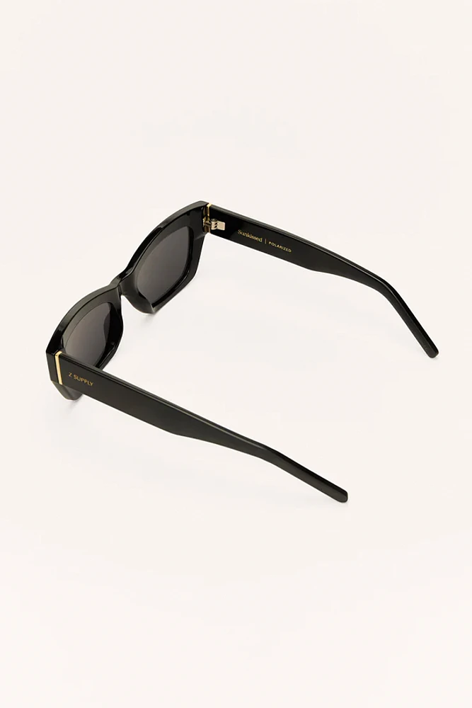 Z Supply Sunkissed Sunglasses | Polished Black - Grey | Pacific City