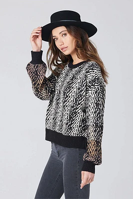 Z Supply Tibi Scoop Mesh Sweater | Black | Pacific City