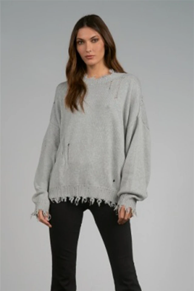 Elan distressed sweater new arrivals