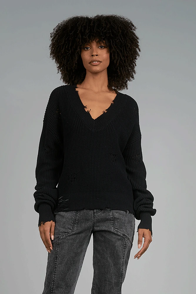 Elan distressed sweater cheap