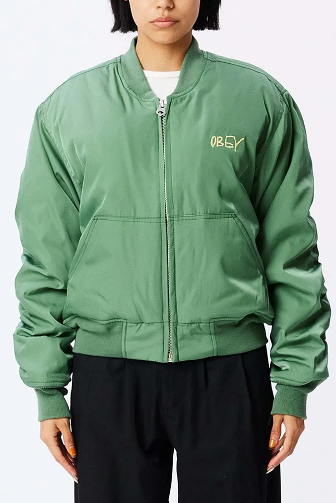 Obey tour city satin bomber jacket clearance