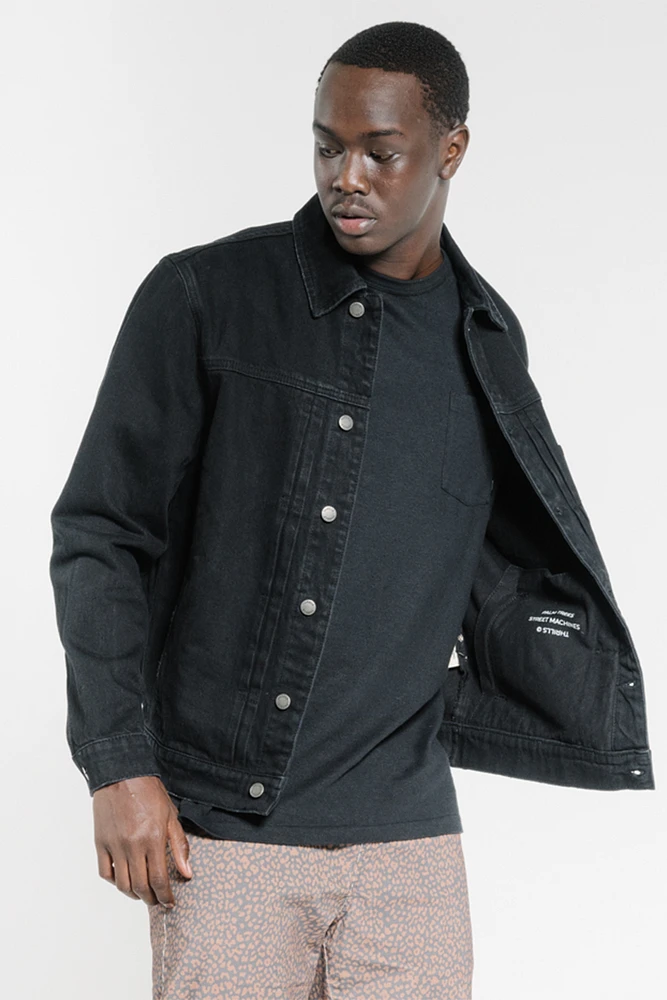 Oversized jean jacket black cheap