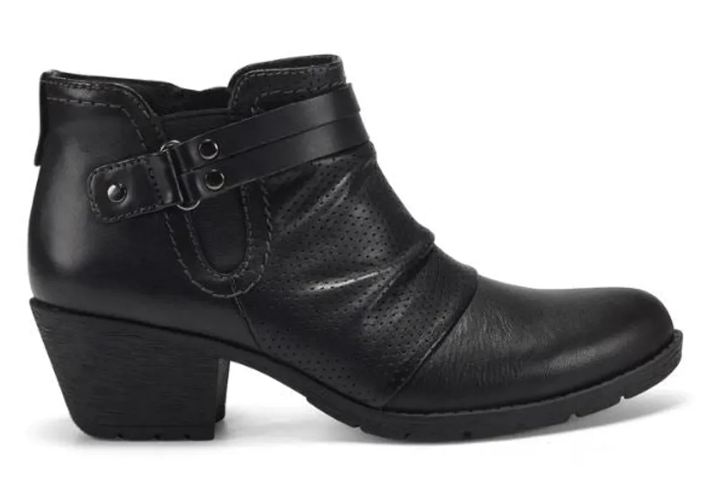 Coco Shoes Earth Origins Leather Odel Ankle Bootie BLk Bramalea