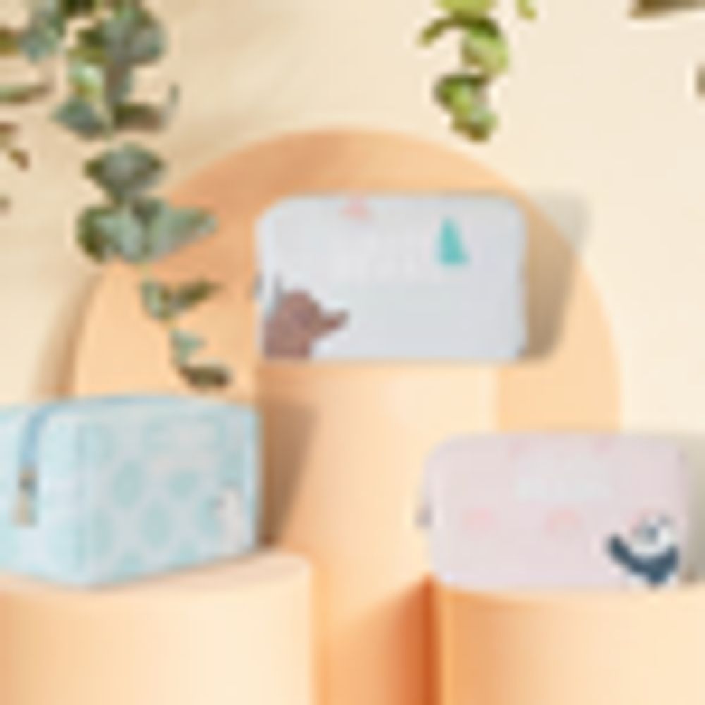 MINISO x We Bare Bears Cute Rectangle Waterproof Makeup Bag