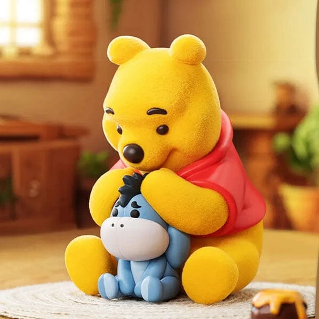 52TOYS Disney Winnie The Pooh Carefree Series Flocked Figurine