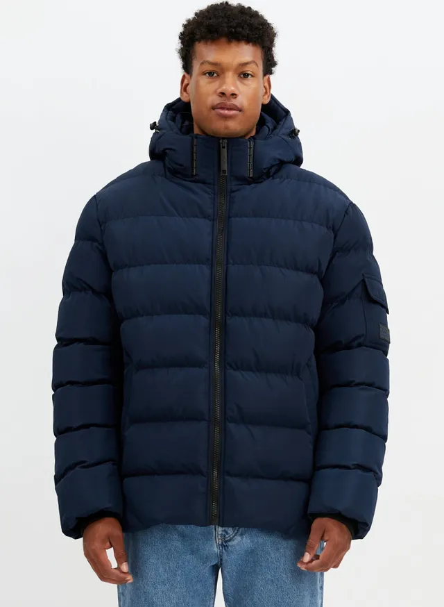 Navy corduroy puffer jacket online