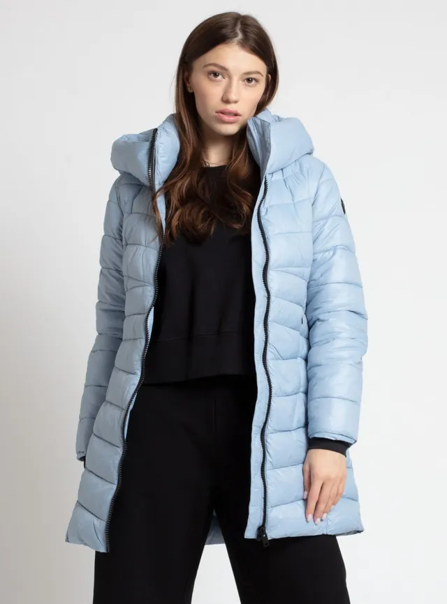 Fermina ii long length quilted puffer parka jacket majolica blue hot sale