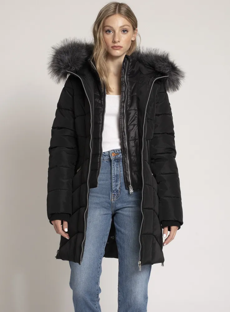 Hooded puffer coat with belt new arrivals