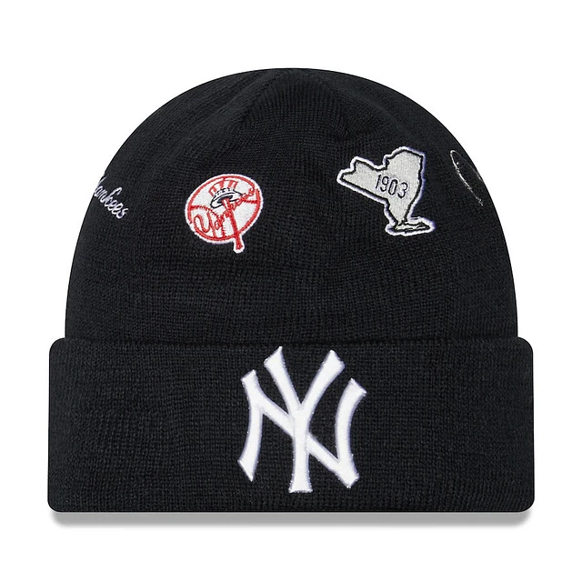 New York Yankees New Era MLB Cuffed Pom Knit Beanie Navy