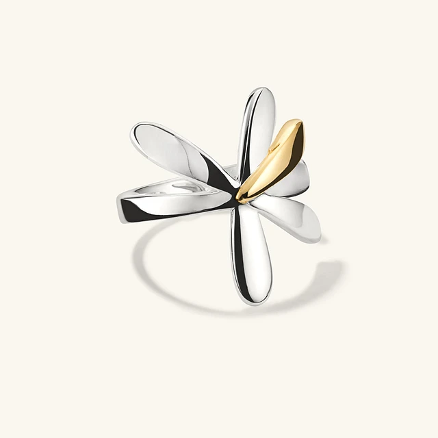 Mejuri Pressed Flower Two-Tone Wrap Ring | Bethesda Row