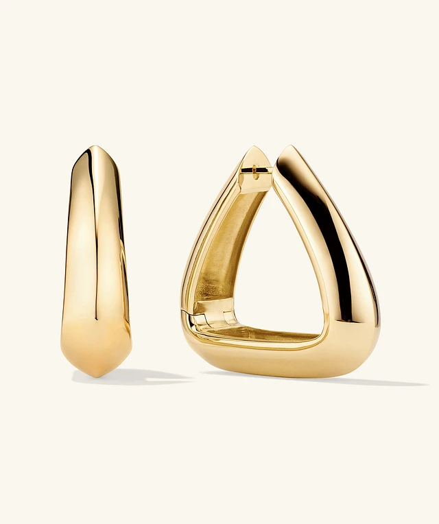 Chunky Sculptural Hoop Earrings : Patra Oversized Hoops