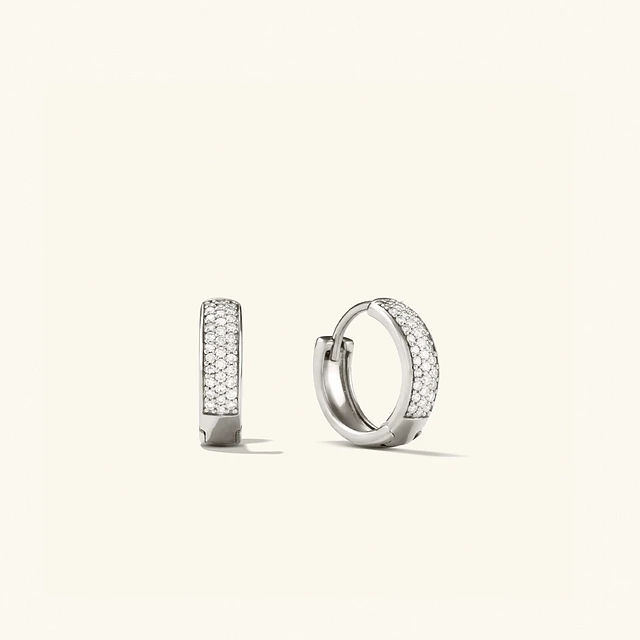 Mejuri 14k Yellow Gold Beaded Huggie Hoops | Mejuri