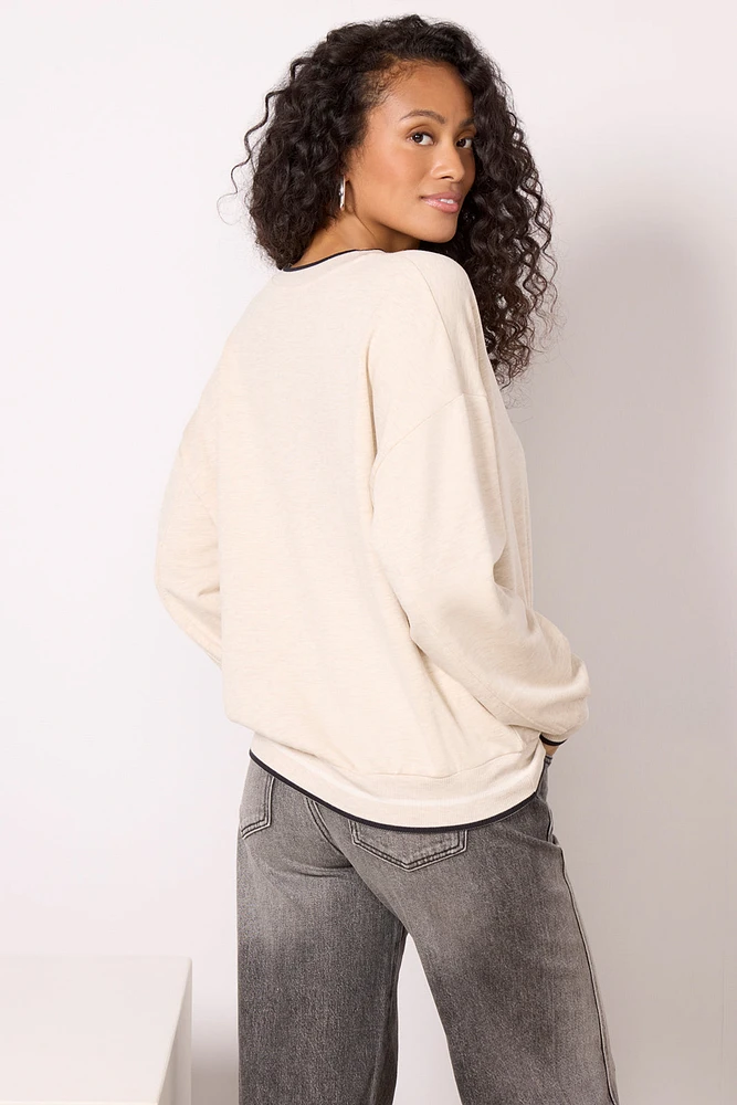 Z SUPPLY Elena V Neck Sweatshirt | The Summit