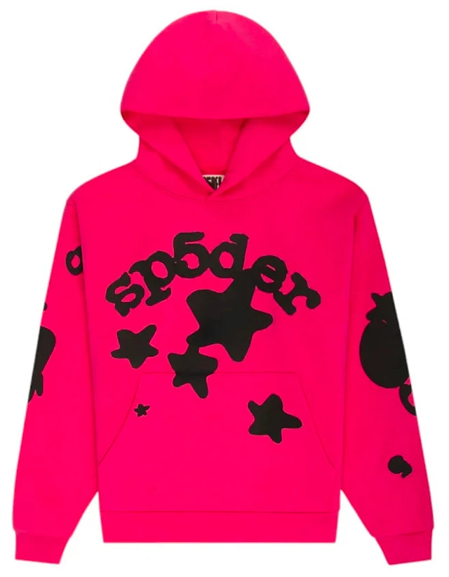 Shop Sp5der P*nk Hoodie Pink V1 at Beverly Center in Los