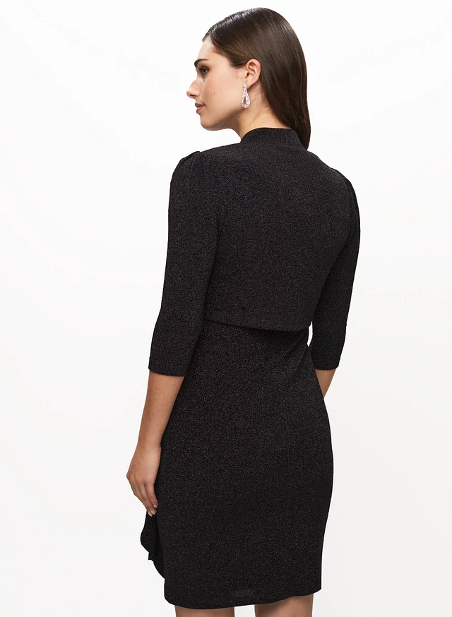 Laura 3/4 Sleeves Metallic Jacquard Bolero | Upper Canada Mall