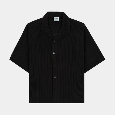 MAISON ARTICLE Trellis Jacquard Knit Button Up Mens Short Sleeve