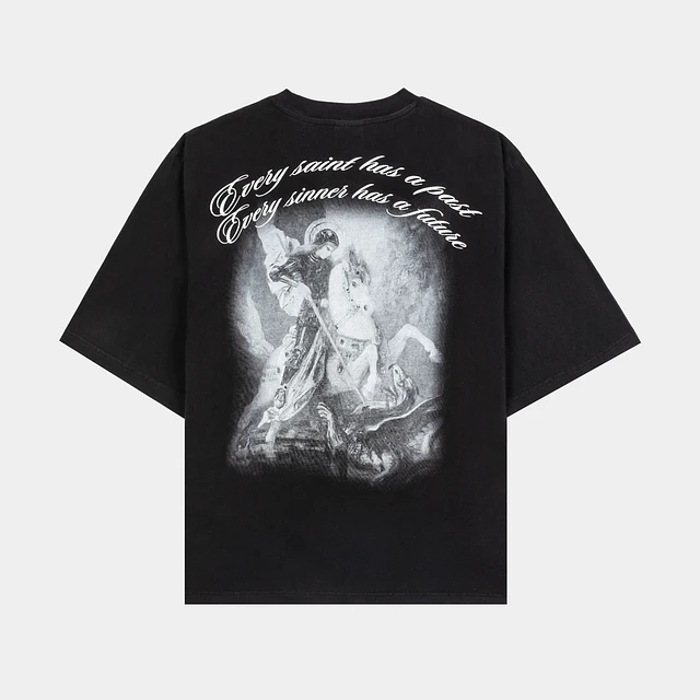 CTHDRL The Saint Cropped Mens Short Sleeve Shirt (Black
