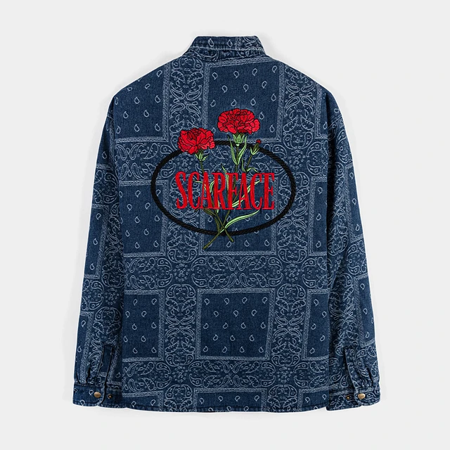 SCARFACE X SP SP x Scarface Roses Leather Mens Jacket (Black